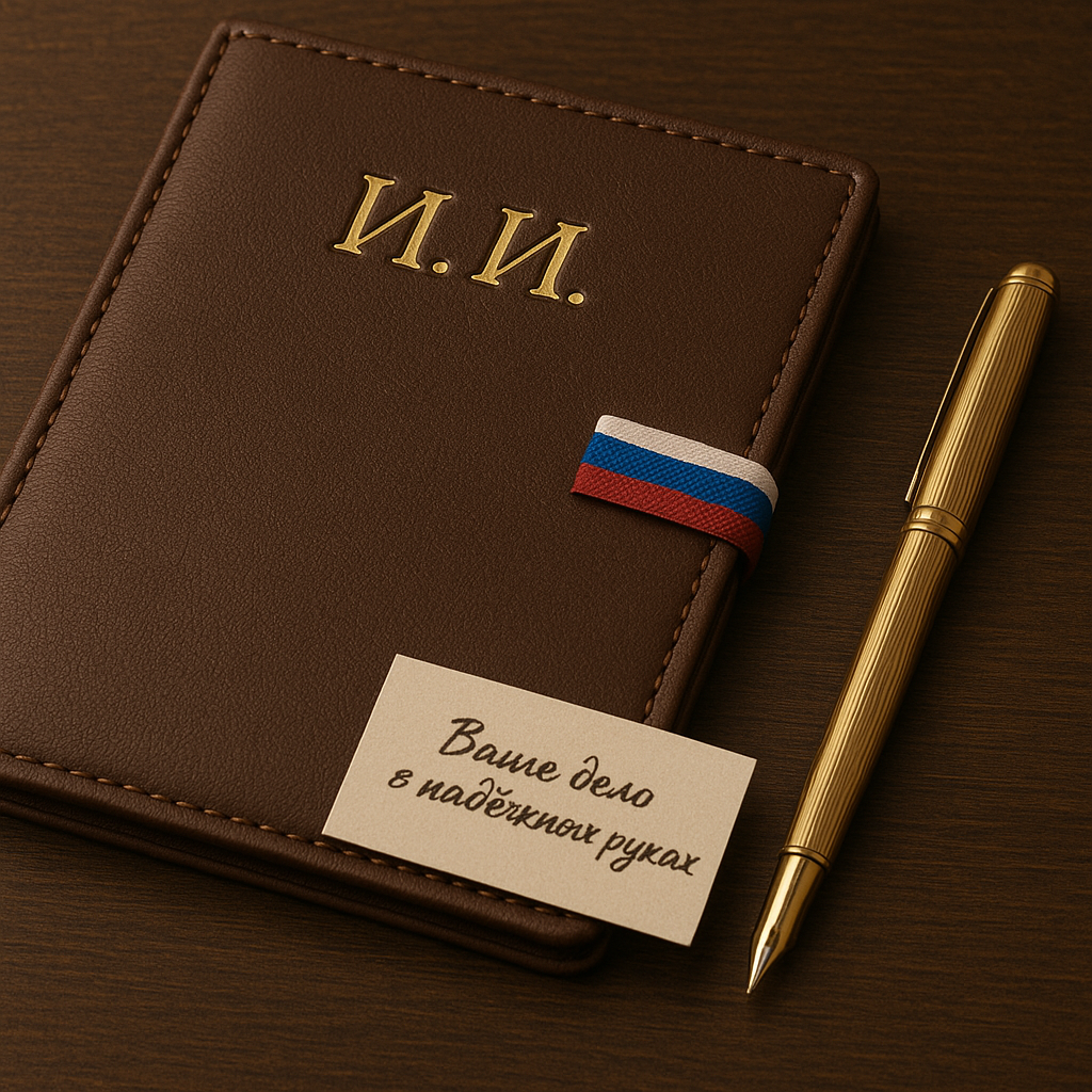 Юридическая папка с российским флагом